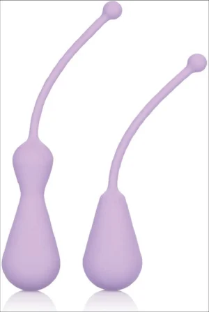 CalExotics Dr. Laura Berman Kegel Set Silicone Weighted Kegel Exercisers – Hands Free Pelvic Floor Weight Training Exercise - Waterproof Sex Toys For Women – Purple